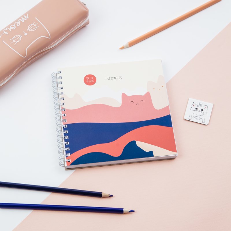 превью Скетчбук 60л. 150×150 на гребне MESHU «Mountcats», 120 г/м2