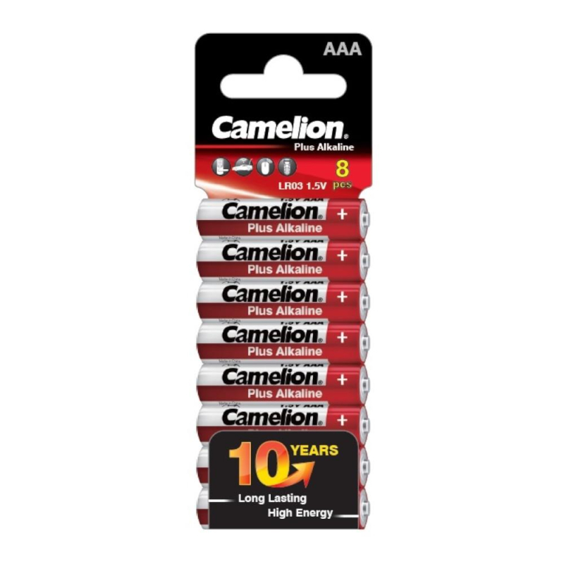 превью Батарейка Camelion Plus Alkaline 8шт/бл (LR03-SP8, 1.5В) (14861)