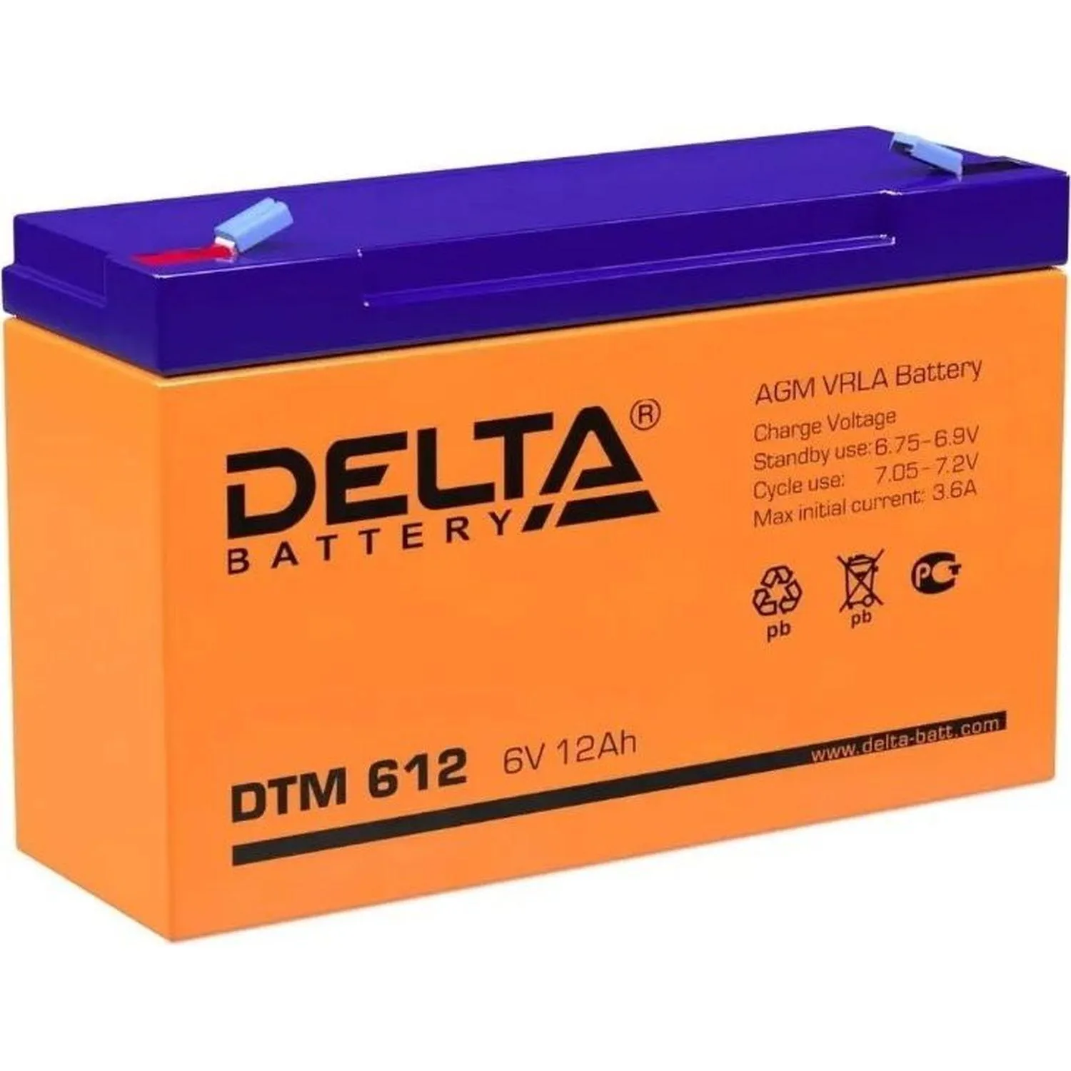 Батарея для ИБП Delta DTM 612 6 В 12 А·ч (4614010050018)