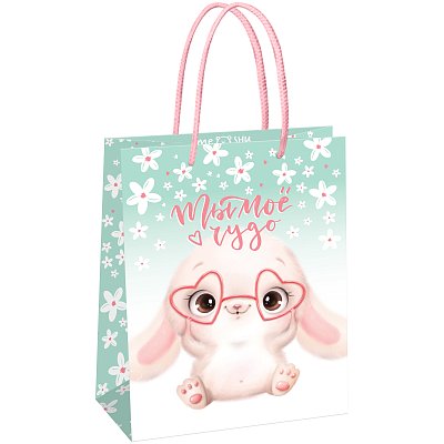 Пакет подарочный 18×23×10см MESHU «Cute rabbit», матовая ламинация