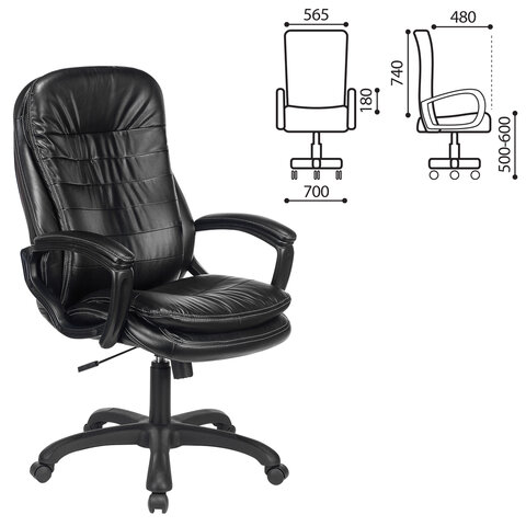 Кресло офисное BRABIX PREMIUM «Omega EX-589», экокожа, черное, 532094