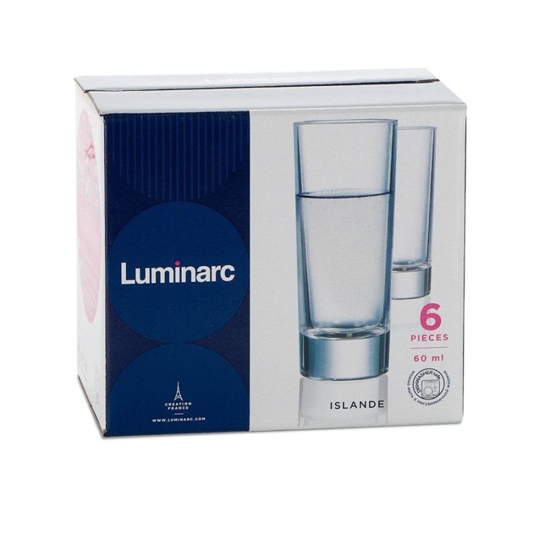 Набор стопок Luminarc Исландия стекло 60 мл 6 штук в упаковке (артикул производителя J2891)