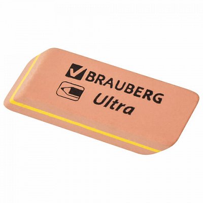 Ластик BRAUBERG «Ultra», 41×14×8 мм, оранжевый, натуральный каучук, 228705