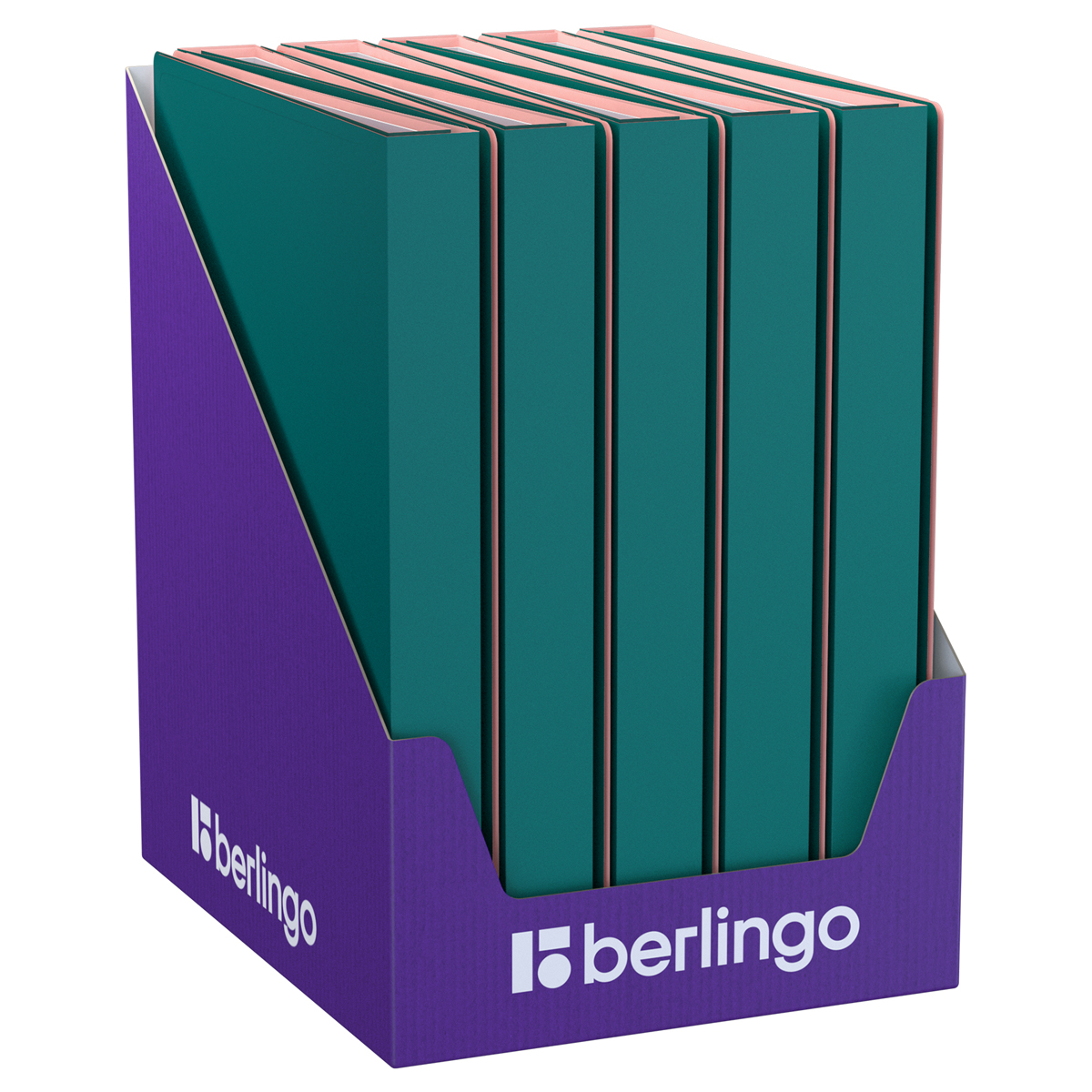 Папка с 60 вкладышами Berlingo «Soft Touch Pro», 30мм, 700мкм, с внутр. карманом, зеленая, внутр. розовая, софт-тач