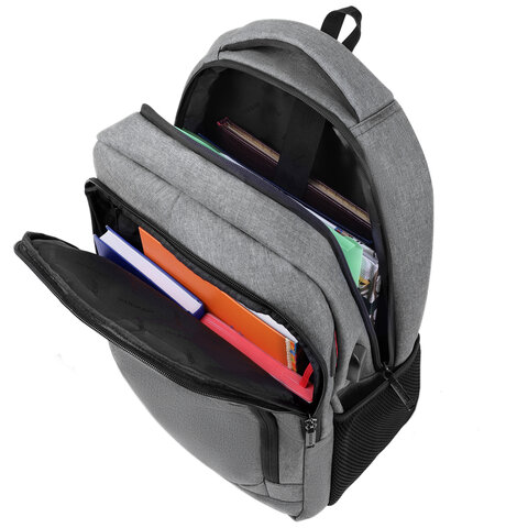 Рюкзак HEIKKI SECURE (ХЕЙКИ) универсальный, отделение для ноутбука, серый, 46×31x19 см