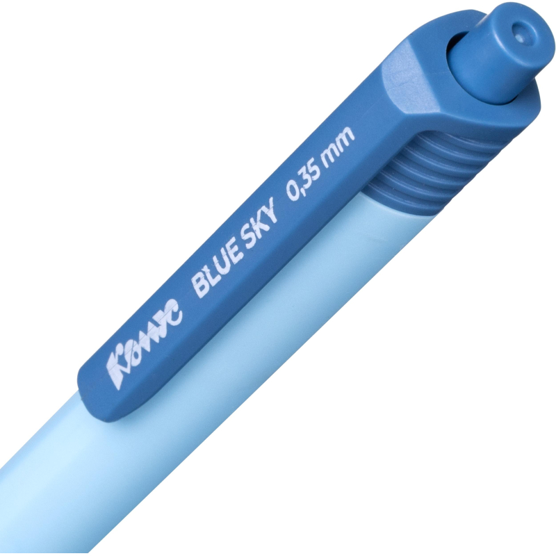 Ручка шариковая автомат. Комус Blue Sky, д. ш. 0.5 мм, гол. корп, манж, синяя