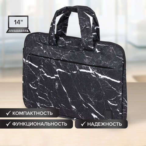 превью Сумка-портфель BRAUBERG «Marble» с отделением для ноутбука 14", 3 кармана, 26×36х3 см