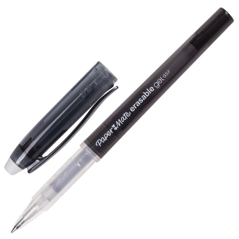 превью Ручка стираемая гелевая PAPER MATE «Erasable Gel», ЧЕРНАЯ, корпус черный, узел 0.7 мм, линия письма 0.5 мм