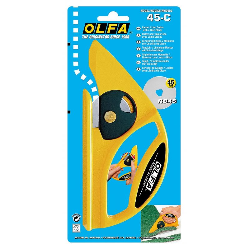 Нож строительный дисковый Olfa OL-45-C для напольных покрытий (диаметр лезвия 45 мм)