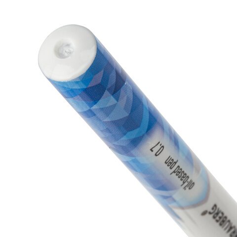 Ручка шариковая масляная с грипом BRAUBERG «Roll-X», СИНЯЯ, корпус белый с печатью, узел 0.7 мм, линия письма 0.35 мм