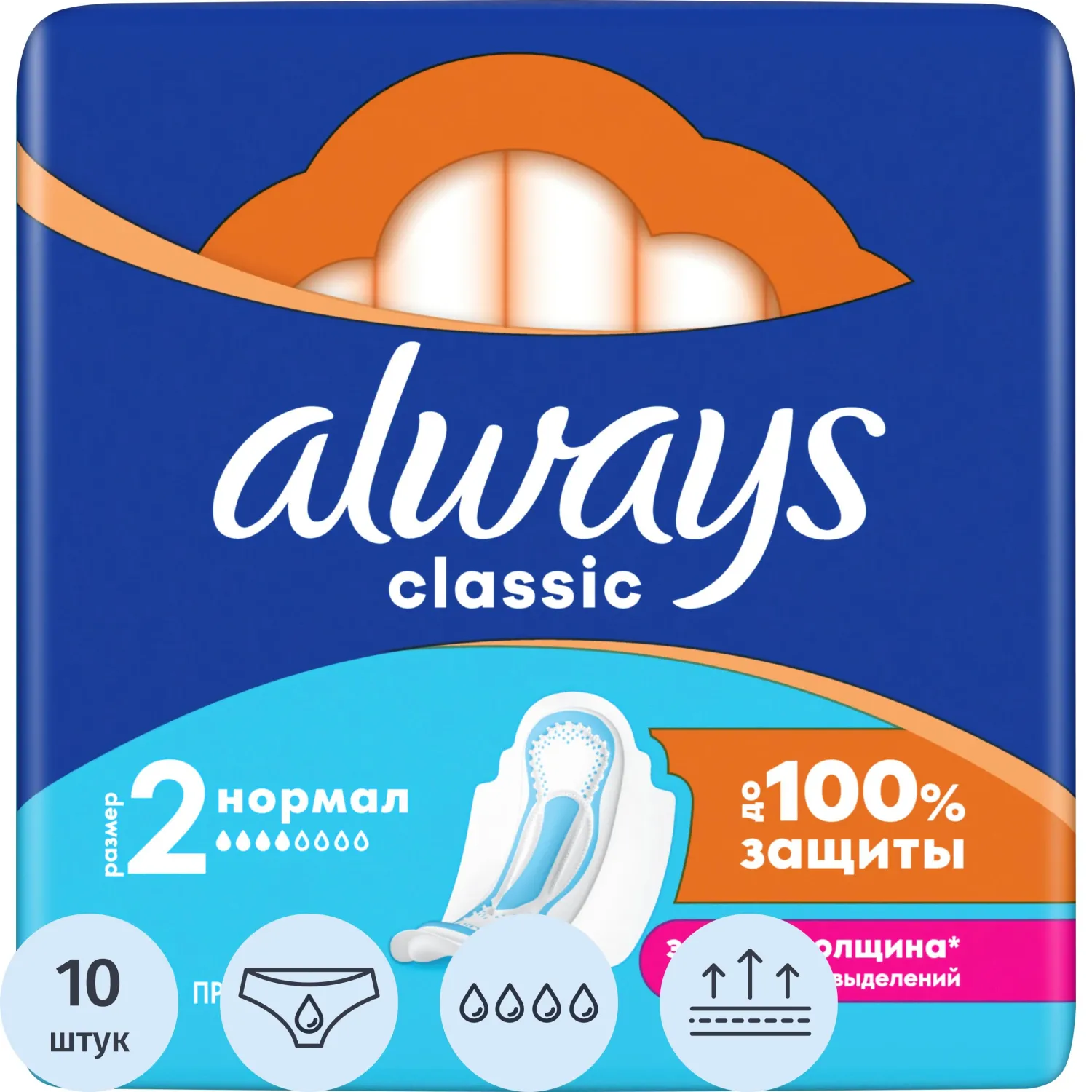 Прокладки женские гигиенические Always Normal (10 штук в упаковке)