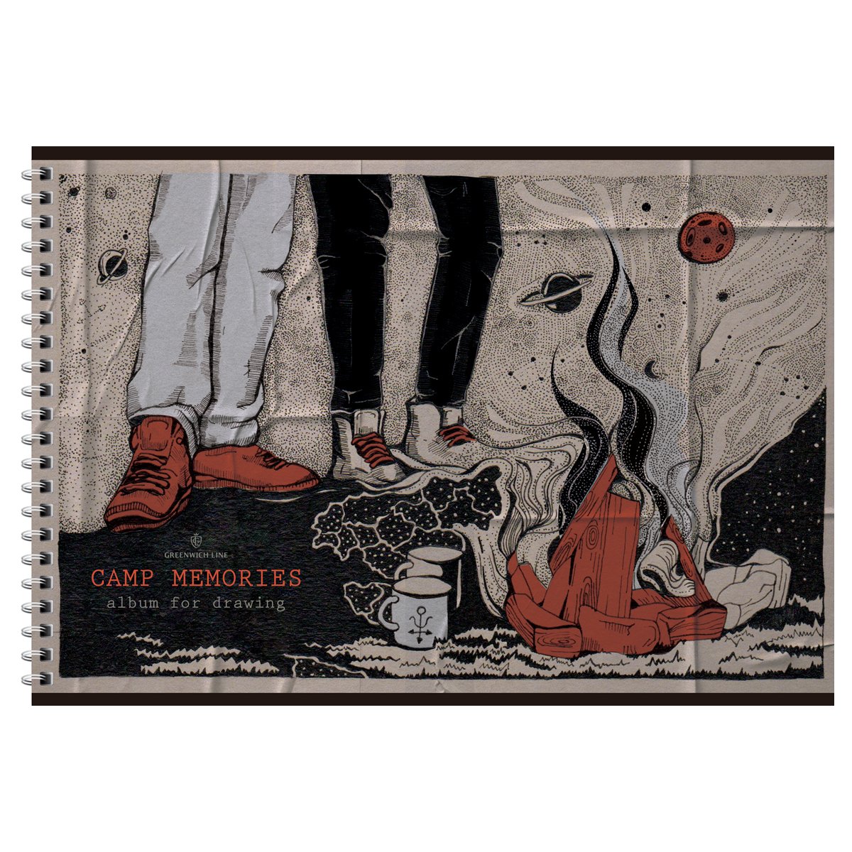 превью Альбом для рисования 32л., А4, на гребне Greenwich Line «Сamp memories», 160г/м2, матовая ламинация, перфорация на отрыв
