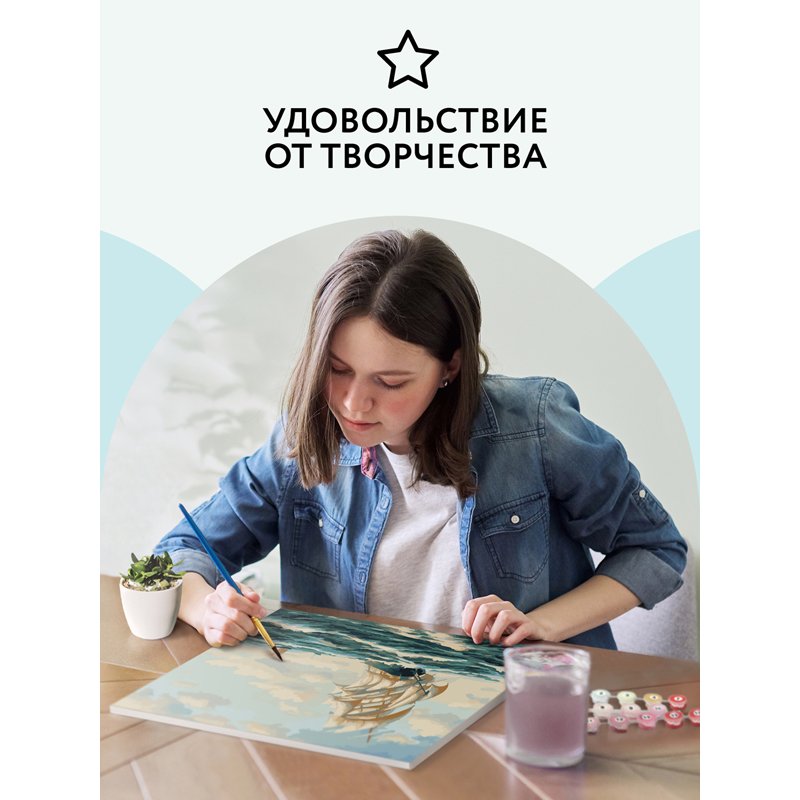 Картина по номерам на холсте ТРИ СОВЫ «Море», 30×40см, с акриловыми красками и кистями