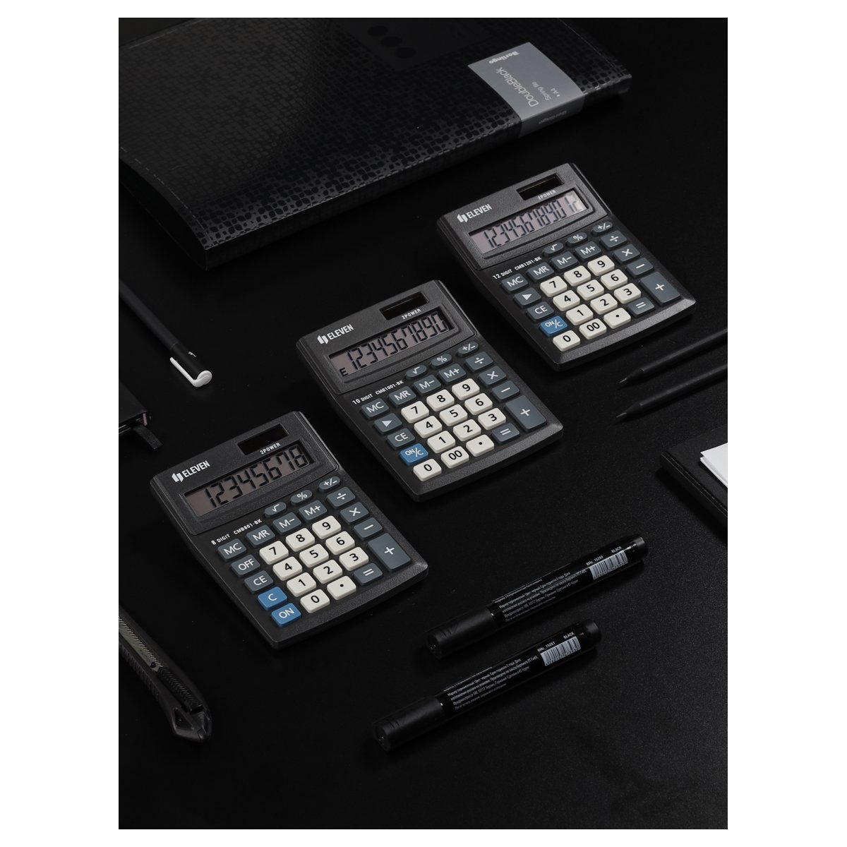 Калькулятор настольный Eleven Business Line CMB1201-BK, 12 разрядов, двойное питание, 102×137×31мм, черный