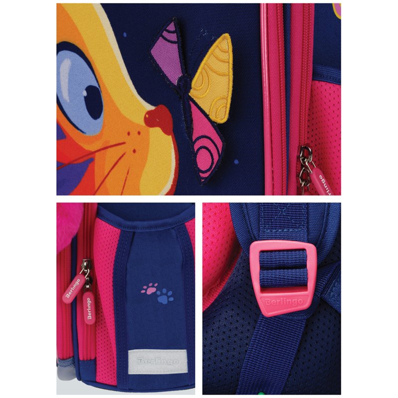 Ранец Berlingo Expert «Surprised cat» 37×28×16см, 2 отделения, 2 кармана, анатомическая спинка