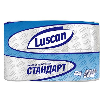 Бумага туалетная Luscan Standart 2сл бел вторичн втул 21.88м 175л 12рул/уп