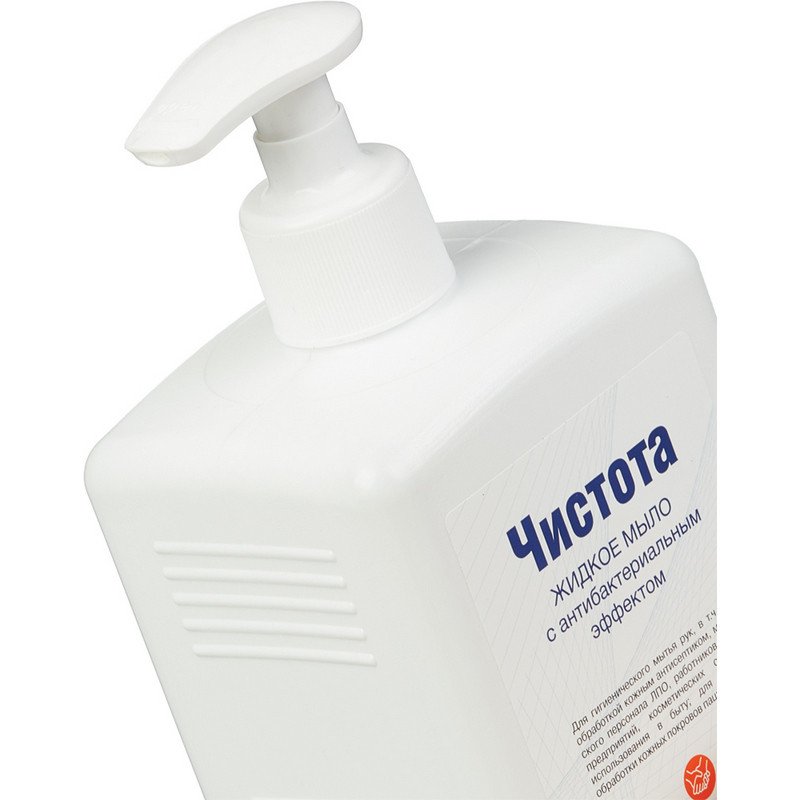 Жидкое мыло Чистота с антибактериальным эффектом 1 л (с дозатором)
