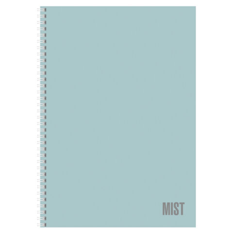 Тетрадь А4 80 л,. HATBER, гребень, клетка, Soft-touch ламинация, «Mist» (микс в спайке), 090095