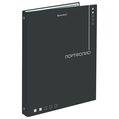 Папка-портфолио универсальная, 4 кольца, 20 файлов, 7БЦ матовая, BRAUBERG «Minimalism»