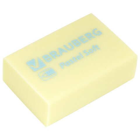 Ластики BRAUBERG «Pastel Soft» НАБОР 12 шт., размер ластика 31×20х10 мм, экологичный ПВХ