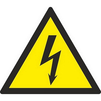 W08 Опасность поражения электрическим током (плёнка ПВХ, 150х150), упаковка 10шт