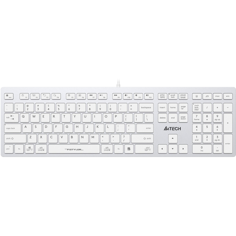 превью Клавиатура A4Tech Fstyler FX50 белый USB slim Multimedia (FX50 WHITE)