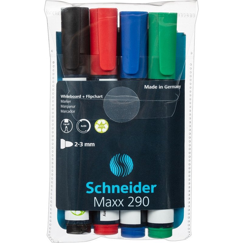 Маркер для досок и флипчартов Schneider S290 (4 штуки в упаковке)