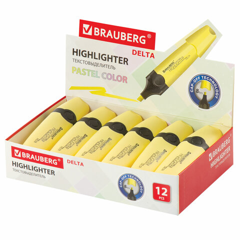 Текстовыделитель BRAUBERG «DELTA PASTEL», ВАНИЛЬ, линия 1-5 мм