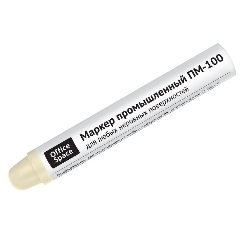 превью Маркер промышленный OfficeSpace ПМ-100 твердый, для любых неровных поверхностей, -20 до +40С, белый
