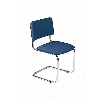 Конференц-стул Silwia на полозьях синий (искусственная кожа/металл хромированный)