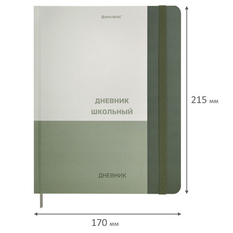 Дневник 1-11 класс 48 л., твердый, BRAUBERG, матовая ламинация, резинка, закладка-ляссе, с подсказом, «Классик»