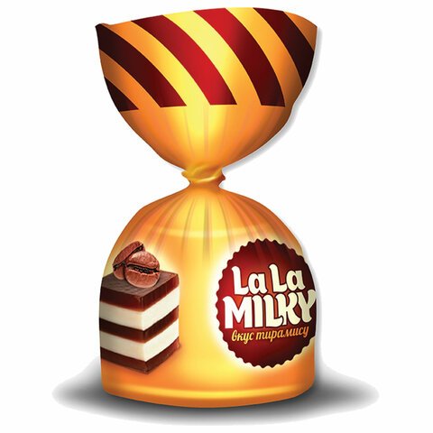 превью Конфеты шоколадные БОГАТЫРЬ «La La MILKY» с молочно-желейной начинкой «Тирамису», 1 кг