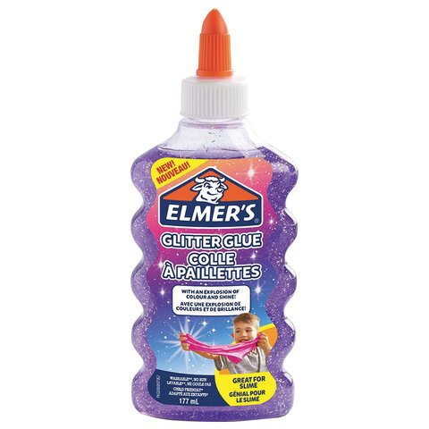 превью Клей для слаймов Elmers с фиолетовыми блестками 177 мл