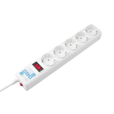 Сетевой фильтр Power Cube B 3.0 м 5 роз (белый) 10А/2.2кВт (SPG-B-10-WHITE)