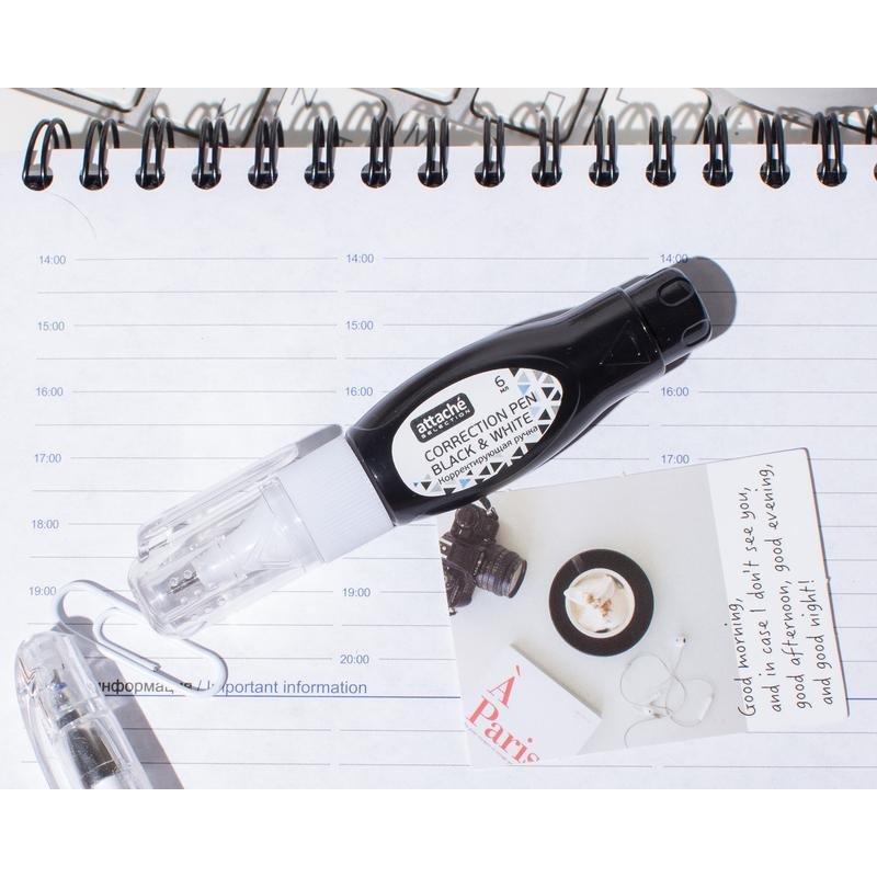 Корректирующая ручка Attache Selection Black&White 6 мл (быстросохнущая основа)