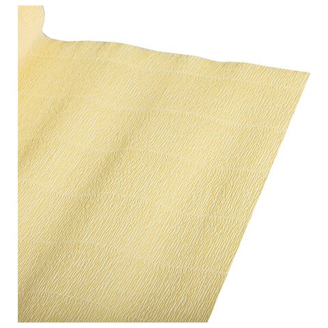 Бумага гофрированная (ИТАЛИЯ) 140 г/м2, лимонно-кремовая (977), 50×250 см, BRAUBERG FLORE