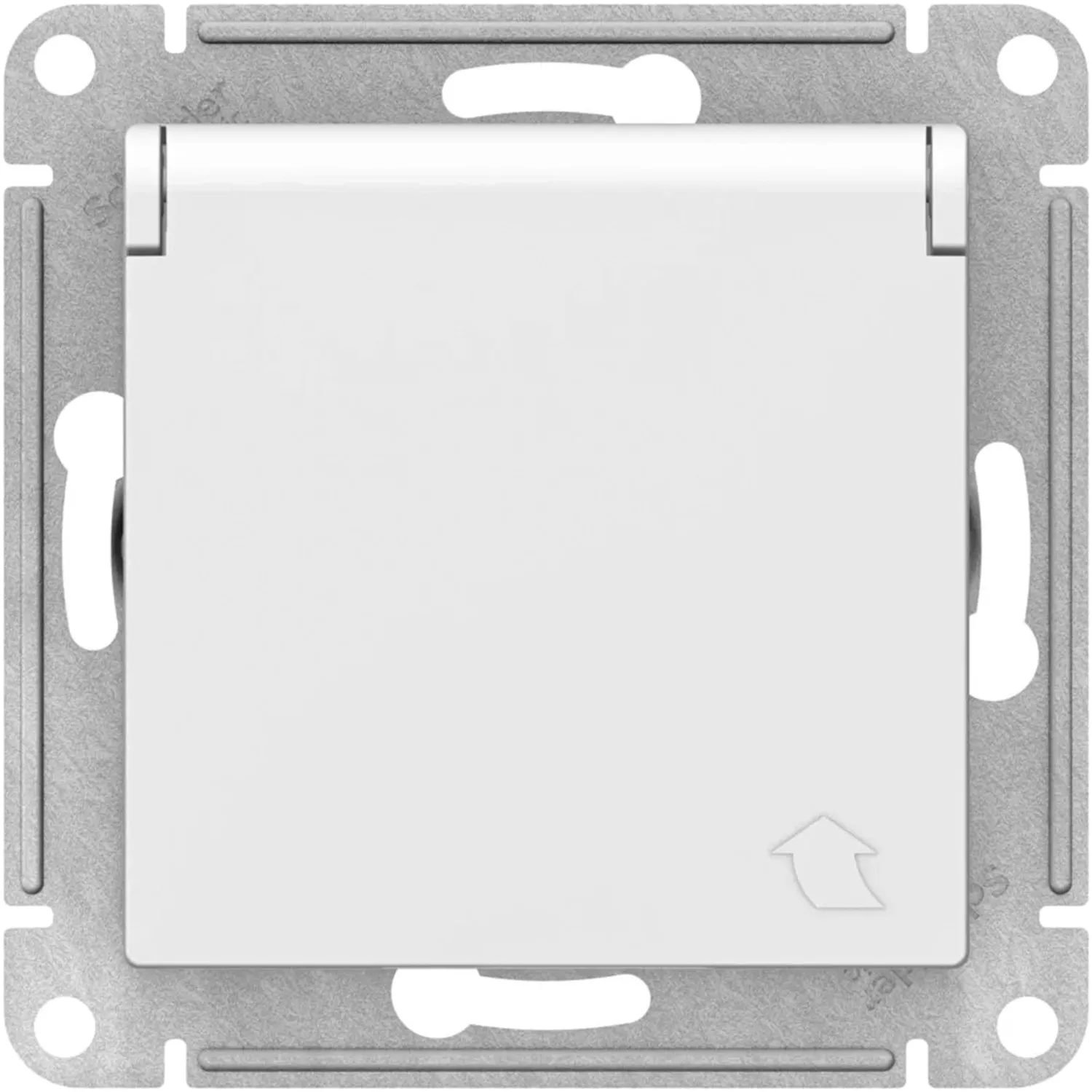превью Розетка 1-м СП AtlasDesign 16А IP20 с заземлс з/ш с крыш. бел. SE ATN000146