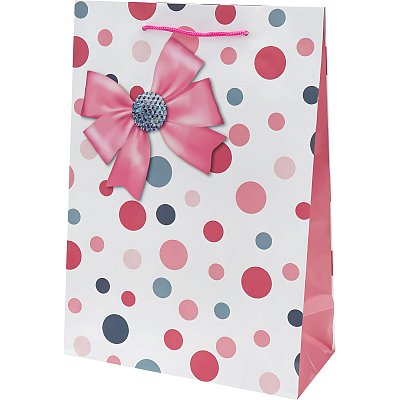 Пакет подарочный глянц. лам. Optima 22×31x10 см (ML)Роз. бант,128г ППК-4411