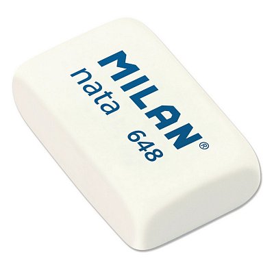 Ластик Milan nata 648 пластиковый белый 31×19×9 мм