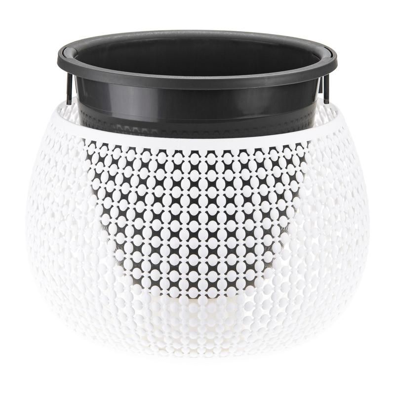 Кашпо М-пластика Пирула белое/черное (29×29×20 см)