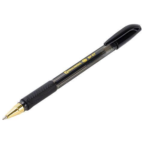 Ручка шариковая BRAUBERG BP-GT GLD BLACK, ЧЕРНАЯ, корпус тонированный, пишущий узел 0.7 мм, линия письма 0.35 мм