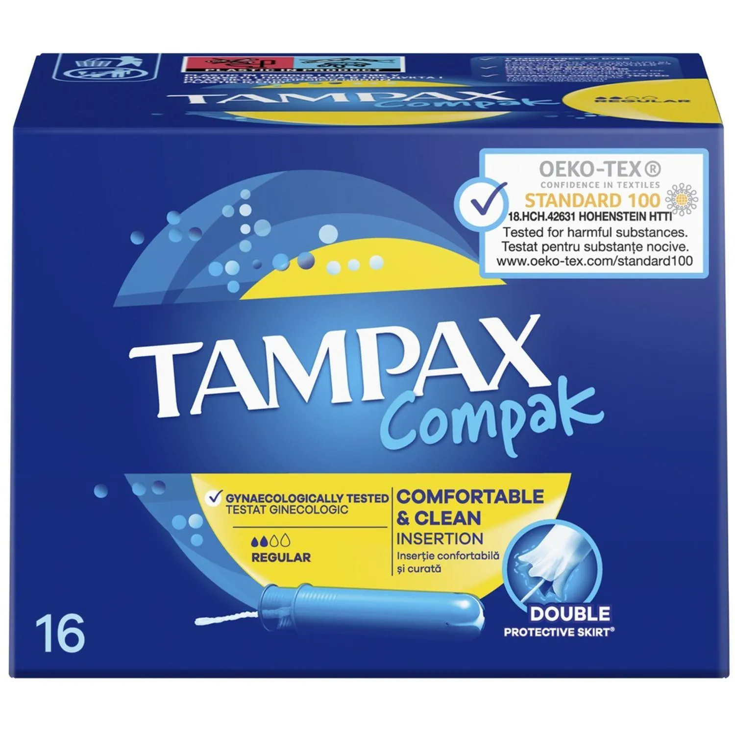превью Тампоны гигиенические с аппликатором Tampax Compak Regular Duo (16 штук в упаковке)