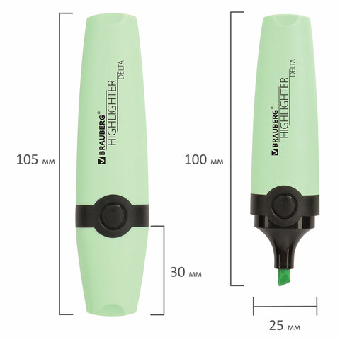 Текстовыделитель BRAUBERG «DELTA PASTEL», МЯТА, линия 1-5 мм