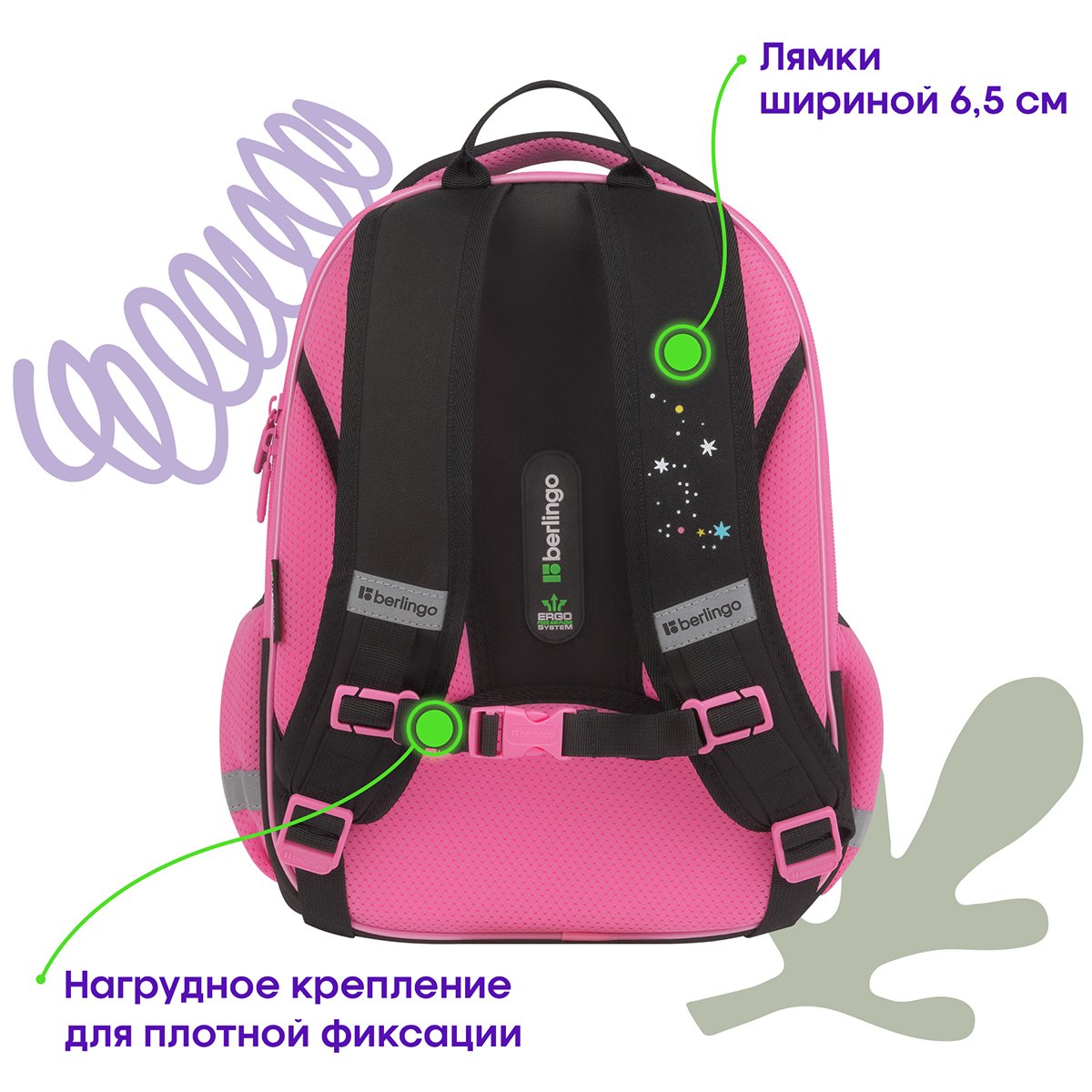 Ранец Berlingo Expert Mini «Perfect» 36×27×14см, 2 отделения, 2 кармана, анатомическая спинка