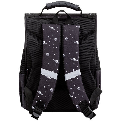 Ранец ПИФАГОР BASIC, 1 отделение, 3 кармана, эргономичная спинка, «Space invader», 35×28х18 см