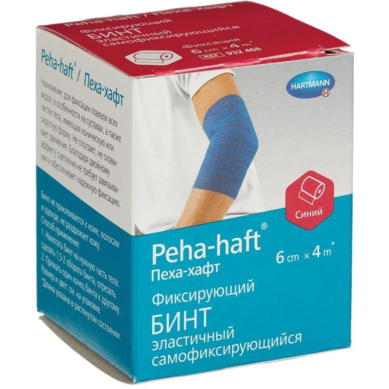 Бинт Peha-haft самофиксирующийся эластичный синий 4 м x 6 см