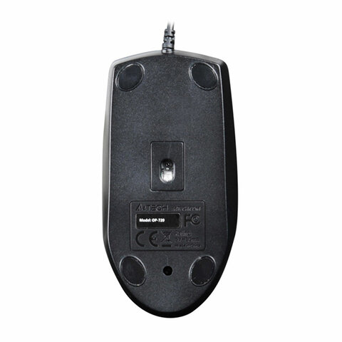 Мышь проводная A4TECH OP-720, USB, 2 кнопки + 1 колесо-кнопка, оптическая, черная