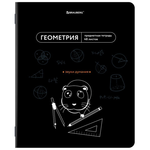 превью Тетрадь предметная МЕМЫ 48 л., TWIN-лак, ГЕОМЕТРИЯ, клетка, подсказ, BRAUBERG