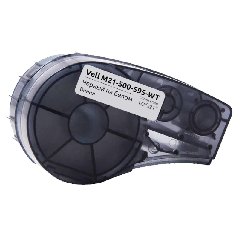 превью Картридж Vell M21-500-595-WT (12.7 мм / 6.4 м, винил, чер. на бел, VL142807)