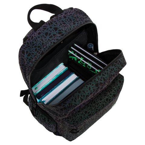 Рюкзак BRAUBERG BRIGHT универсальныйСВЕТЯЩИЙСЯ РИСУНОКSpiderweb42×31х15 см229941
